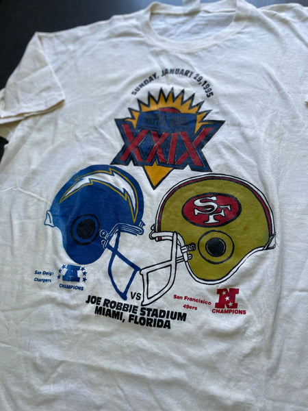 Vintage 1995 Chargers vs 49ers Super Bowl NFL Shirt Unisex